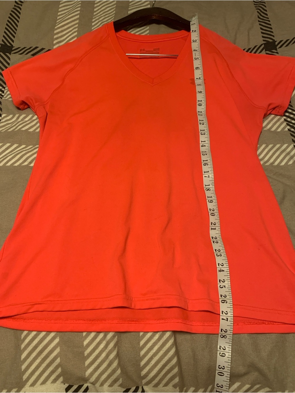 Under Armour Women’s V-Neck Short Sleeve Top - Coral/Neon - Picture 4 of 5